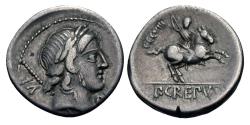 Ancient Coins - Roman Republic. P. Crepusius. AR Denarius.