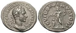 Ancient Coins - Macrinus. AR Denarius. Jupiter.