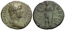 Ancient Coins - Hadrian. Æ Dupondius or As. Cappadocia Holding Mt. Argaeus.