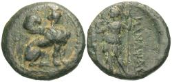 Ancient Coins - Pamphylia, Perge. Æ 18 mm. Sphinx / Artemis.