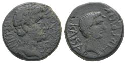 Ancient Coins - Macedon, Thessalonica. Augustus and Tiberius. Æ 22 mm.