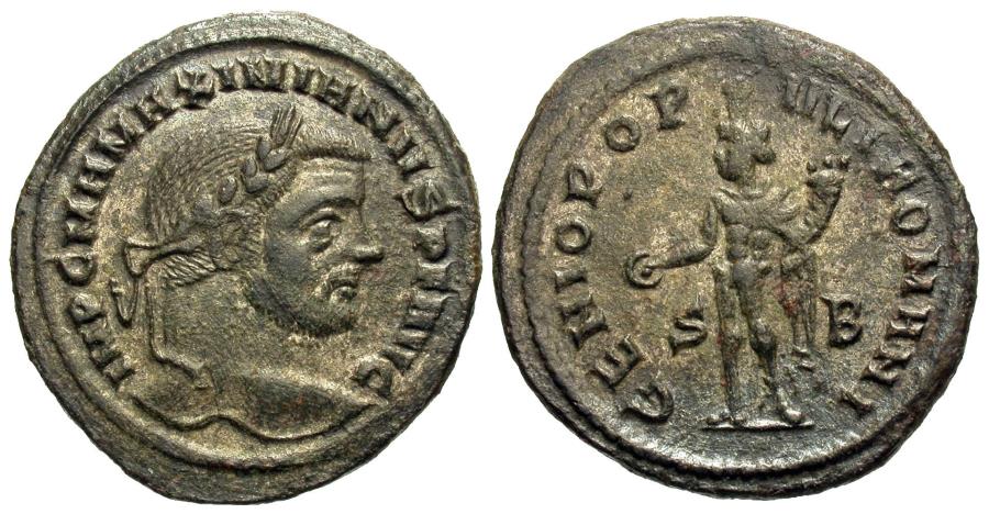 Maximianus. Æ Follis. Genius. | Roman Imperial Coins