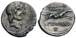 Ancient Coins - Roman Republic. L. Calpurnius Piso Frugi. AR Denarius.