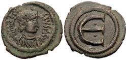 Ancient Coins - Byzantine Empire. Anastasius I. Æ Pentanummium. VERY RARE.