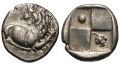Ancient Coins - Thrace, Chersonesos. AR Hemidrachm. Lion.
