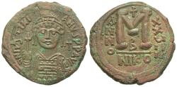 Ancient Coins - Byzantine Empire. Justinian I. Æ Follis. Nicomedia Mint.