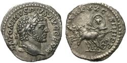Ancient Coins - Caracalla. AR Denarius. Luna. RARE.