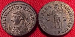 Ancient Coins - CRISPUS CAESAR silvered follis. Alexandria. IOVI CONSERVATORI. Lovely!