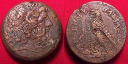 Ancient Coins - PTOLEMY IV PHILOPATOR AE triobol. LI between eagle's legs. Scarce