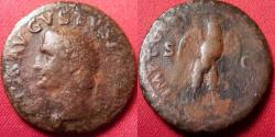 Ancient Coins - DIVUS AUGUSTUS AE as, restoration by TITUS with eagle on globe. Scarce.