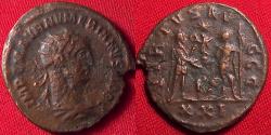 Ancient Coins - NUMERIAN AE antoninianus. Antioch mint. VIRTVS AVGG, Numerian receiving Victory from Jupiter
