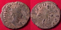 Ancient Coins - CLAUDIUS II GOTHICUS AE antoninianus. Emperor standing, holding globe & spear