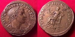 Ancient Coins - GORDIAN III AE sestertius. Apollo seated left, holding branch, elbow resting on lyre.