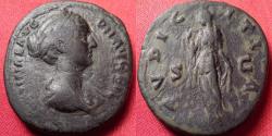 Ancient Coins - FAUSTINA II JUNIOR AE dupondius. PUDICITIA standing, holding her cloak.