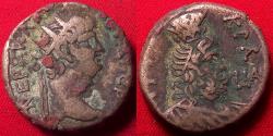 Ancient Coins - NERO AR billon tetradrachm. Roman Egypt, struck at Alexandria. Turreted Serapis