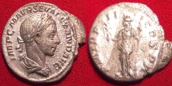 Ancient Coins - SEVERUS ALEXANDER AR silver denarius. Pax standing left, holding branch & scepter.