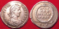 Ancient Coins - CONSTANTIUS II AR silver siliqua. Constantinople, 2nd officina. Vows in wreath