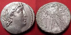 Ancient Coins - DEMETRIOS II NIKATOR AR silver tetradrachm. Eagle on prow. Second reign, 129-128 BC.