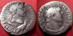 Ancient Coins - TRAJAN AR silver tetradrachm. Tyre, Phoenicia. Struck 103-111 AD. Bust of Melqart / Herakles
