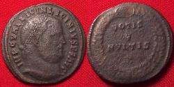 Ancient Coins - LICINIUS I AE follis. Antioch, 313 AD. VOTIS V MVLTIS X, vows in wreath, Antioch mint. Unlisted in RIC. Rare