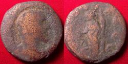 Ancient Coins - VALERIAN I AE as. Lugdunum, 254 AD. Salus standing left. Rare.