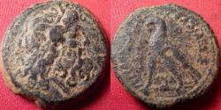 Ancient Coins - PTOLEMY VI PHILOMETOR AE obol. Cyprus, 180-170 BC, under the regency of Eulaios. Eagle standing, lotus flower in left field. Very scarce.