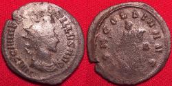 Ancient Coins - QUINTILLUS AE antoninianus. Concordia sacrificing over altar.