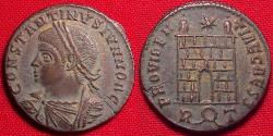 Ancient Coins - CONSTANTINE II CAESAR silvered AE3. City gates of Rome, Rome mint.