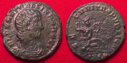 Ancient Coins - HANNIBALLIANUS, King of Pontica, AE4. River God Euphrates reclining