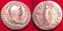 Ancient Coins - TITUS AR silver denarius. BONUS EVENTUS standing, holding patera & grain ears.