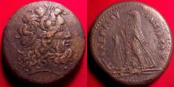 Ancient Coins - PTOLEMY III EUERGETES AE large drachm. 65.7 grams. Eagle on thunderbolt, Chi-Rho below