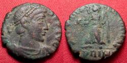 Ancient Coins - GRATIAN AE3 follis. Rome mint. Securitas Reipublicas, Victory advancing. PRIMA in exergue, rare unabbreviated mintmark for Rome's First Officina. Rare.