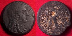 Ancient Coins - PTOLEMY V EPIPHANOS AE middle bronze. 204-180 BC. Wreathed Isis / Eagle on thunderbolt