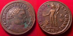 Ancient Coins - CONSTANTIUS I CHLORUS AE follis. Antioch. Genio Populi Romani