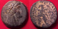 Ancient Coins - PTOLEMY V EPIPHANOS AE middle bronze. 204-180 BC. Wreathed Isis / Eagle on thunderbolt