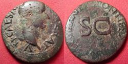 Ancient Coins - TIBERIUS, as Caesar under Augustus, AE as. Legend around large SC, struck 8-12 AD