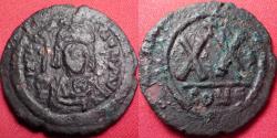 Ancient Coins - TIBERIUS II CONSTANTINE AE half follis. Constantinople