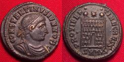 Ancient Coins - CONSTANTINE II AE3 follis. City gates of Heraklea.