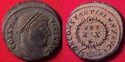 Ancient Coins - CONSTANTINE I THE GREAT AE3, struck at Heraclea. Vows in wreath, legend surrounding.
