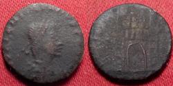 Ancient Coins - VALENTINIAN II AE4 city gate. GLORIA REIPUBLICE