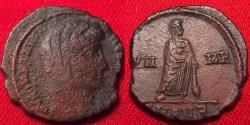 Ancient Coins - DIVUS CONSTANTINE I THE GREAT AE4. Memorial issue, 347-348 AD. Veiled Constantine, standing.