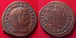 Ancient Coins - MAXIMIANUS AE large follis. Africa standing, holding tusk, lion at her feet. Rare