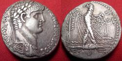 Ancient Coins - NERO AR silver tetradrachm. 60-61 AD. Eagle on thunderbolt.
