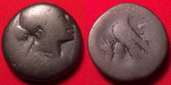 Ancient Coins - CLEOPATRA VII PHILOPATOR, Queen & Pharaoh of Egypt, AE 80 drachmae. 19.6 grams! Eagle on thunderbolt.