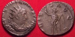 Ancient Coins - VALERIAN I AR antoninianus. ORIENS AVGG, Sol standing, holding whip