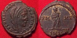 Ancient Coins - DIVUS CONSTANTINE AE follis. Alexandria, 347-348 AD. Veiled Constantine standing