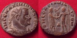 Ancient Coins - MAXIMIANUS AE post-reform radiate fraction. Alexandria, CONCORDIA MILITUM