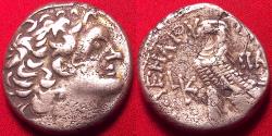 Ancient Coins - PTOLEMY X ALEXANDER AR silver tetradrachm. 95-94 BC. Eagle on thunderbolt