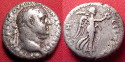 Ancient Coins - VESPASIAN AR silver didrachm. Caesarea, Cappadocia. Nike advancing right. Judaea Capta commemorative