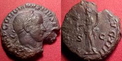 Ancient Coins - GORDIAN III AE as. Final year, 243-244 AD. Fourth Liberalitas donative, Liberalitas standing. Scarce
